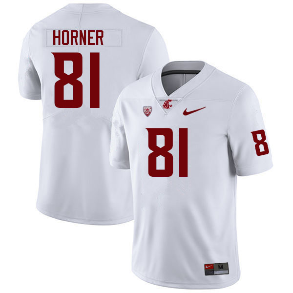 Men #81 Tre Horner Washington State Cougars College Football Jerseys Sale-White